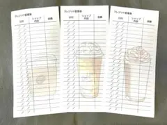 クレジット管理表　15枚　B5　3等分　カード　支払い　明細　コーヒー　スタバ風