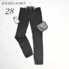ラルフローレン/ヴィンテージストレートパンツストレッチブラック系牛革28のサムネイル