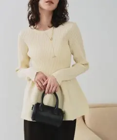 titivate 前後2wayペプラムニットトップス