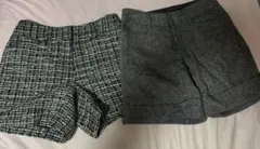 ショートパンツ 2枚売り　ツイード