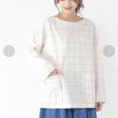 【新品/タグ付】Studio CLIP 浮かしポケット Tブラウス 洗い加工