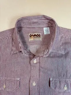 CAMCO 長袖ワークシャツ ストライプ柄 サイズXL