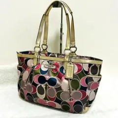 【希少】COACH コーチ スカーフプリント トートバッグ マルチカラー