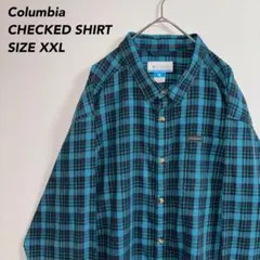 《ワンポイントロゴ》ColumbiaコロンビアチェックシャツオーバーサイズXXL