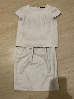 【美品】ESTNATION bis スカートセットアップ 38 ライトベージュ