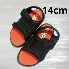 adidas ベビー キッズ サンダル 黒/オレンジ 14cm