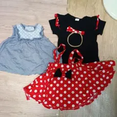 センスオブワンダー　チュニック90 ミニーちゃん風Tシャツセットのサムネイル