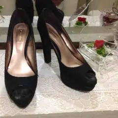 オールレース オープントゥパンプス