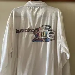 サンタフェ santafe 当時物 ベロアホワイト ジップアップ 刺繍ロゴ