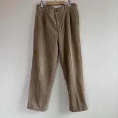 極太 コーデュロイ ワイド パンツ タック ベージュ ゆるだぼ 古着 90s