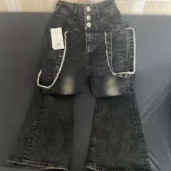 ダークデニム ハイウエスト ブーツカットデニム