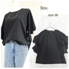 Sov. フリルスリーブ デザインブラウス ブラック 38のサムネイル
