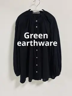ZAMPA Green earthware コットンギャザーブラウス　インド製のサムネイル