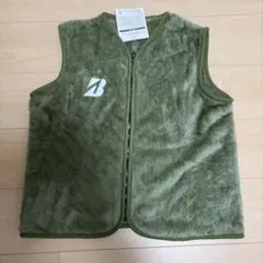 フリースオリーブグリーンベスト　ブリヂストンマーク付