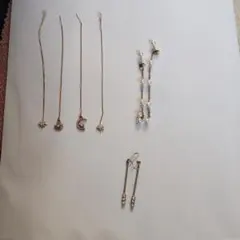 星と月モチーフ ゴールドメッキピアス ４ペア