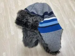ベビー帽子 耳あて付き ストライプ　GAP 50-52cm
