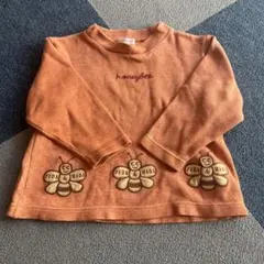 長袖トレーナー オレンジ ハチ刺繍
