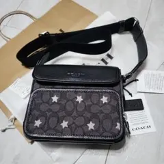 【新品▪︎未使用】COACH ショルダーバッグ 黒 星柄