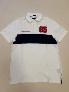 TOMMY HILFIGER ポロシャツ M ホワイト/ネイビー