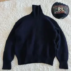 三ツ星タグ✨RRL ラルフローレン タートルネックニット メンズL ネイビーのサムネイル