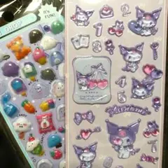 サンリオ　クロミ　ボンボンドロップシール　うるちゅる　立体　シール　セット