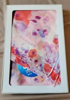 【新品未使用】ROCHAS ハンカチーフ、スカーフ　綿100%　物