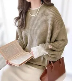 【M】重ね着風ローゲージ オーバーサイズ ニット クラシカルエルフ