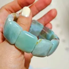 ​【レア・希少色満緑】緑桜瑪瑙 バングル ブレスレット コレクション✨