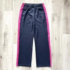 PUMA ジャージパンツ M ネイビー ピンク トレーニング プージャー ロゴ