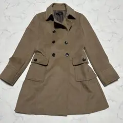 美品　ユナイテッドアローズ　ウール100% ダブルトレンチコート　キャメル　40