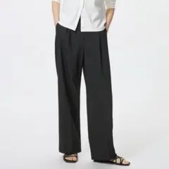 UNIQLO ユニクロ タックワイドパンツ ブラック 黒 S