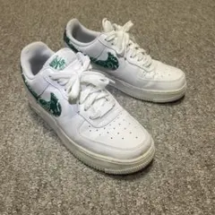 NIKE エアフォース1 ホワイト/グリーン　ペイズリー