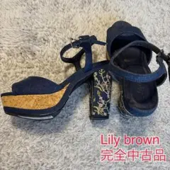 Lily Brown デニム刺繍ヒールサンダルのサムネイル