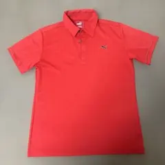 【美品】PUMA スポーツポロシャツ　ロゴ刺繍　赤　X Lのサムネイル