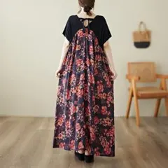 半袖ロングワンピース