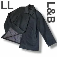 L&B ハーフコート アンゴラ　ステンカラーコート　グレー　美品　ビジネス