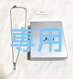 DIOR ディオール ロゴデザイン ネックレス フェイクパール シルバー