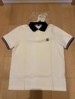 MONCLER ホワイト ネイビー ポロシャツ