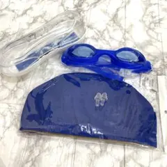 成人用ゴーグル 海 プール 水中メガネ耳栓付き  防曇   水泳帽  2セット