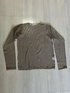 CLASSICAL ELFリブシアーストライププルオーバーベージュLサイズ