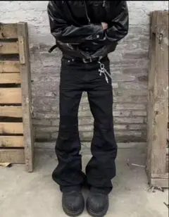 00s Archive Flare Denim Pants –Oil Black