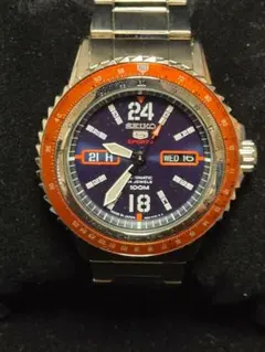 激レアSEIKO5スポーツ24H表記オレンジのサムネイル
