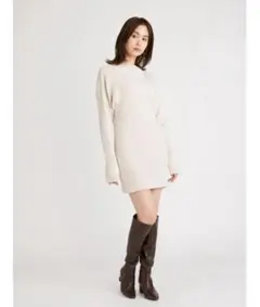 SNIDEL Sustainableワイドリブミニニットワンピース