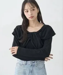 リボンライクドレーププルオーバー