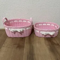 ふあぷう様専用ページ　エコクラフト　クラフトバンド　パンかご小と果物かご