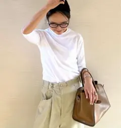 竹下玲奈×NAVYS コラボ ホックアジャストパンツ　ベージュ