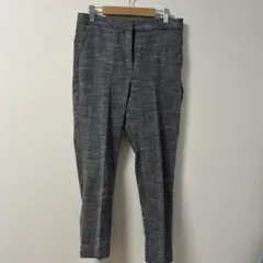 H&M グレー系チェック スリムパンツ