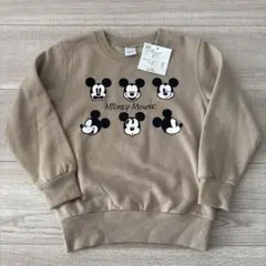 【未使用】Disney ミッキーマウス トレーナー 110 ベージュ 裏起毛