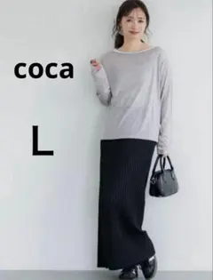 coca ワンショルダーシアー長袖Tシャツ