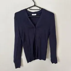 FRAY I.D リブニット　ネイビー　カーディガン　フリー